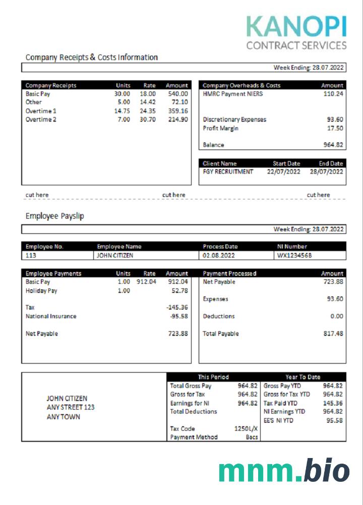 United Kingdom Kanopi Contract Services payroll company